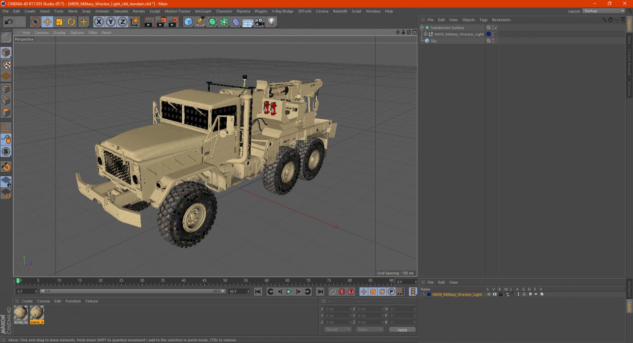 M939 Military Wrecker Light 3D