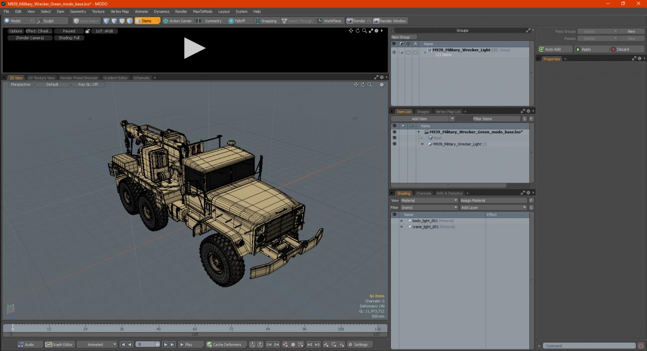 M939 Military Wrecker Light 3D