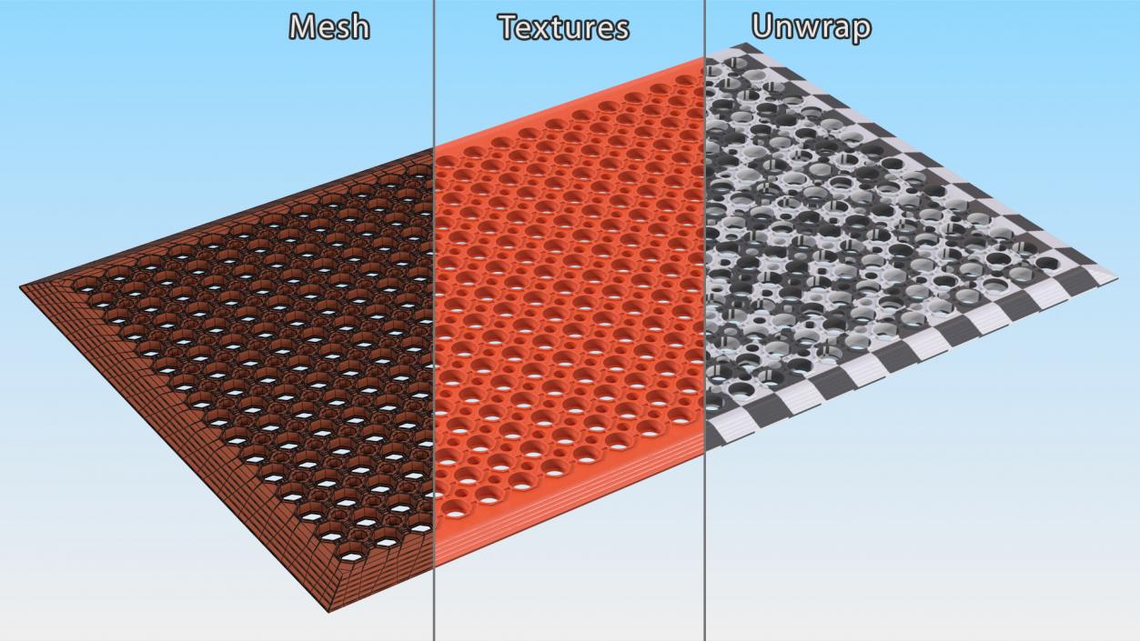 Rubber Door Mat Red 3D model