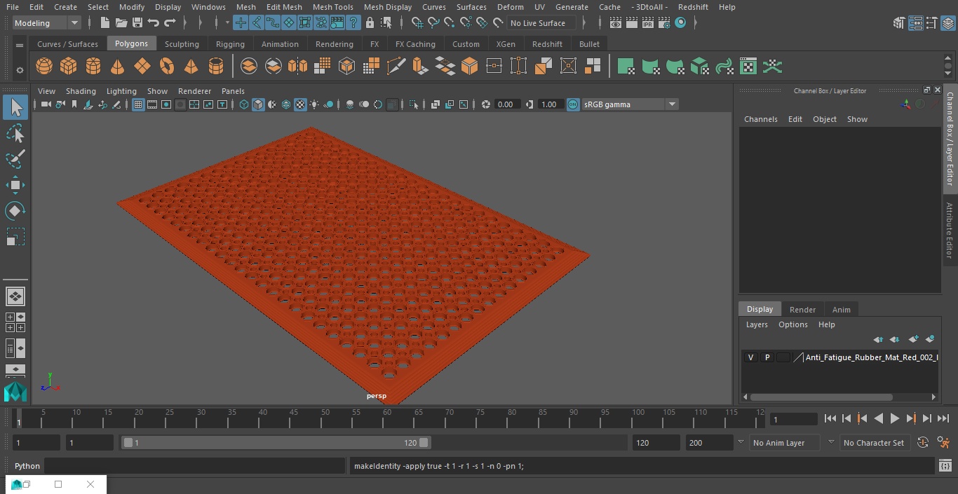 Rubber Door Mat Red 3D model