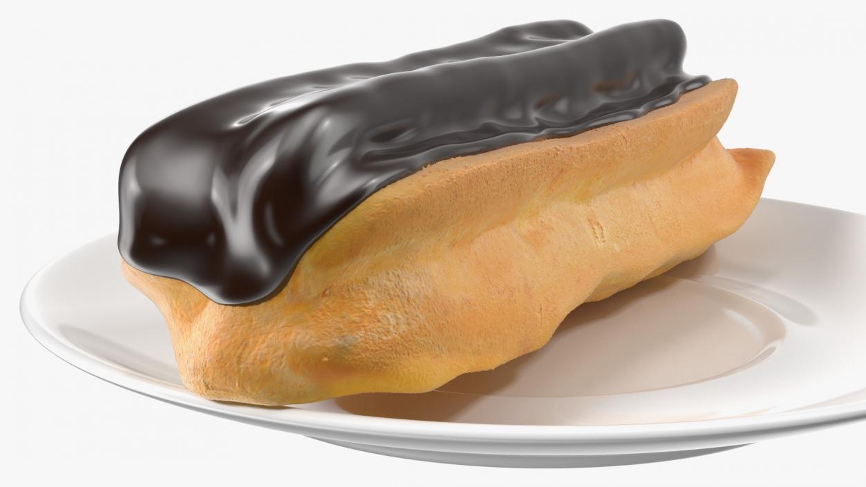 3D Eclair in Chocolate Glaze with Coffee Cup