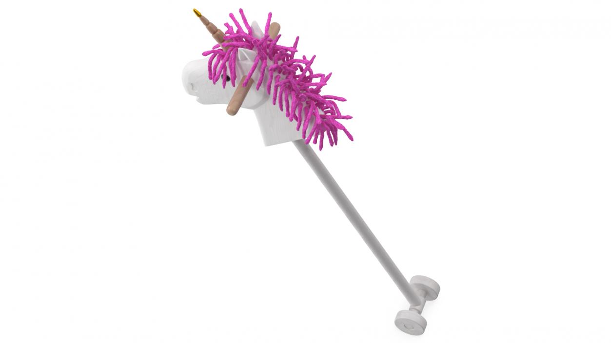 3D White Unicorn Hobbyhorse Toy model