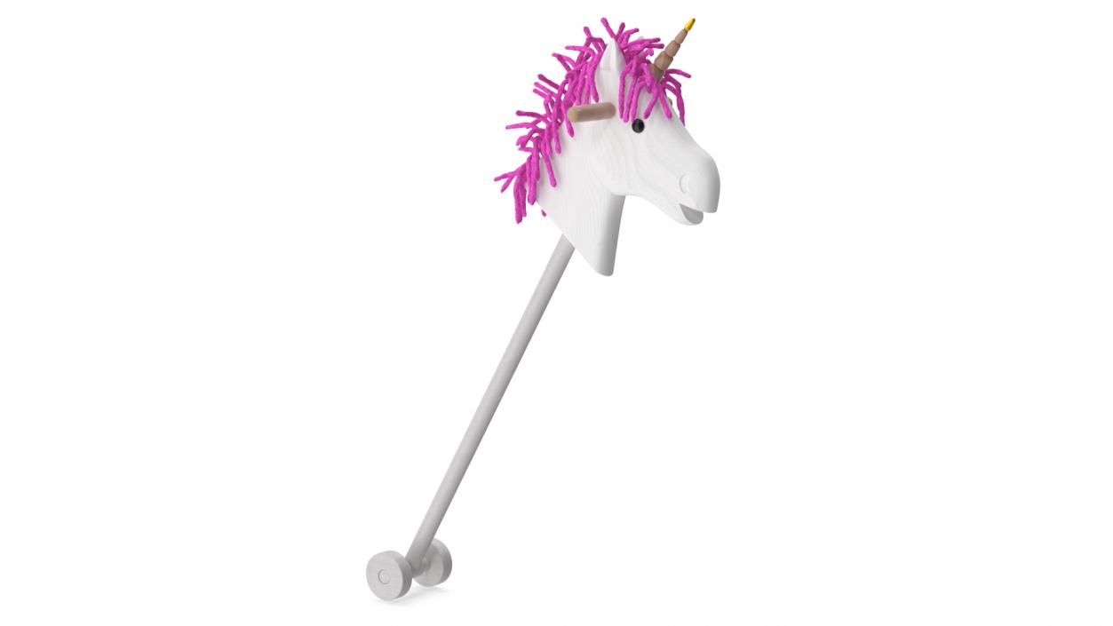 3D White Unicorn Hobbyhorse Toy model