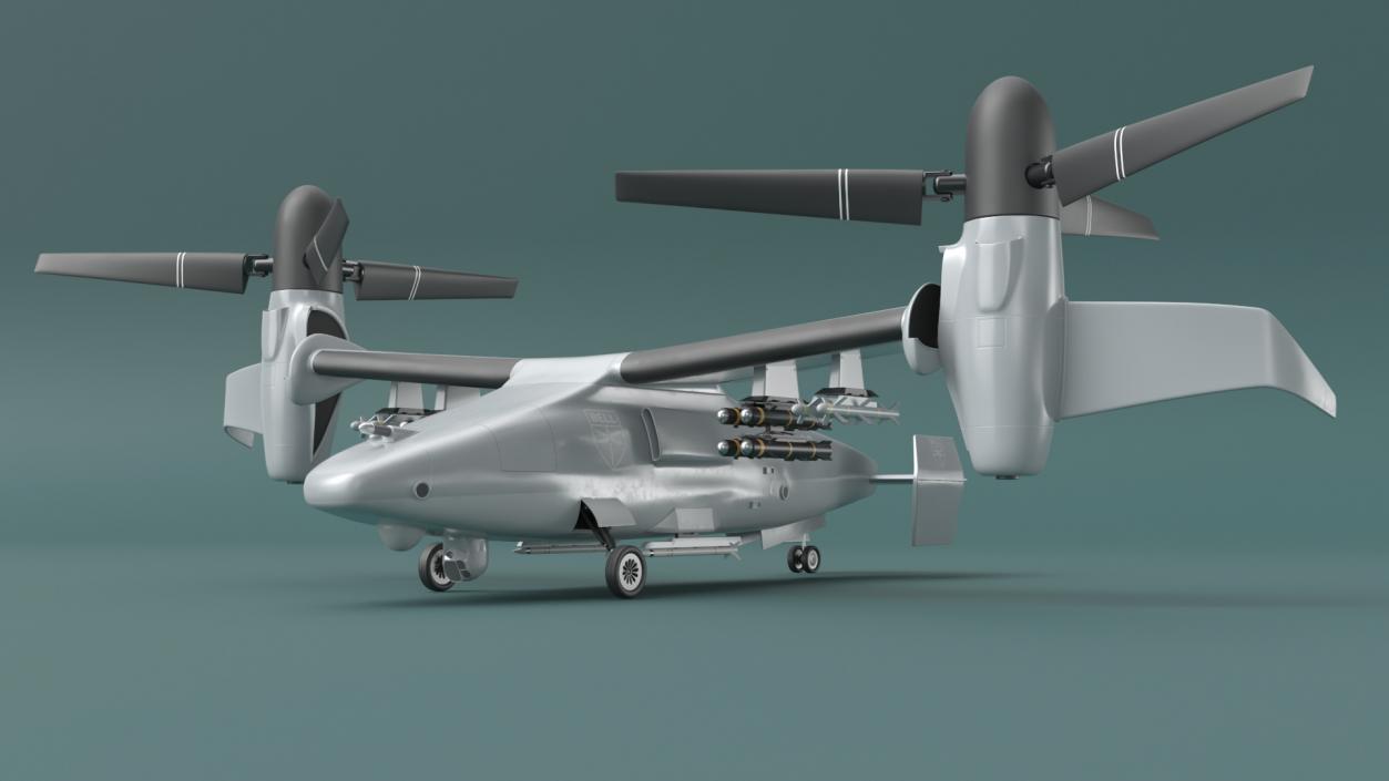 3D Bell V 247 Vigilant Combat Drone Rigged for Cinema 4D model