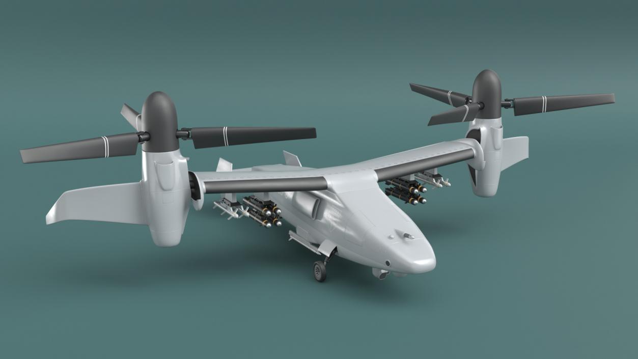 3D Bell V 247 Vigilant Combat Drone Rigged for Cinema 4D model