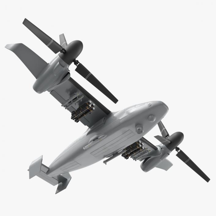 3D Bell V 247 Vigilant Combat Drone Rigged for Cinema 4D model