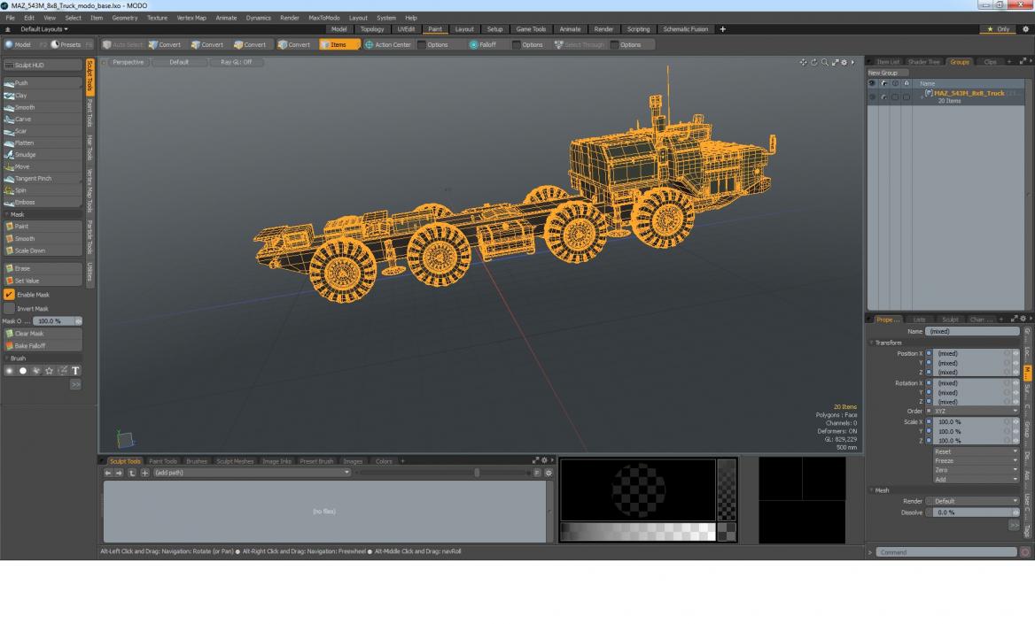 3D MAZ 543M 8x8 Truck model