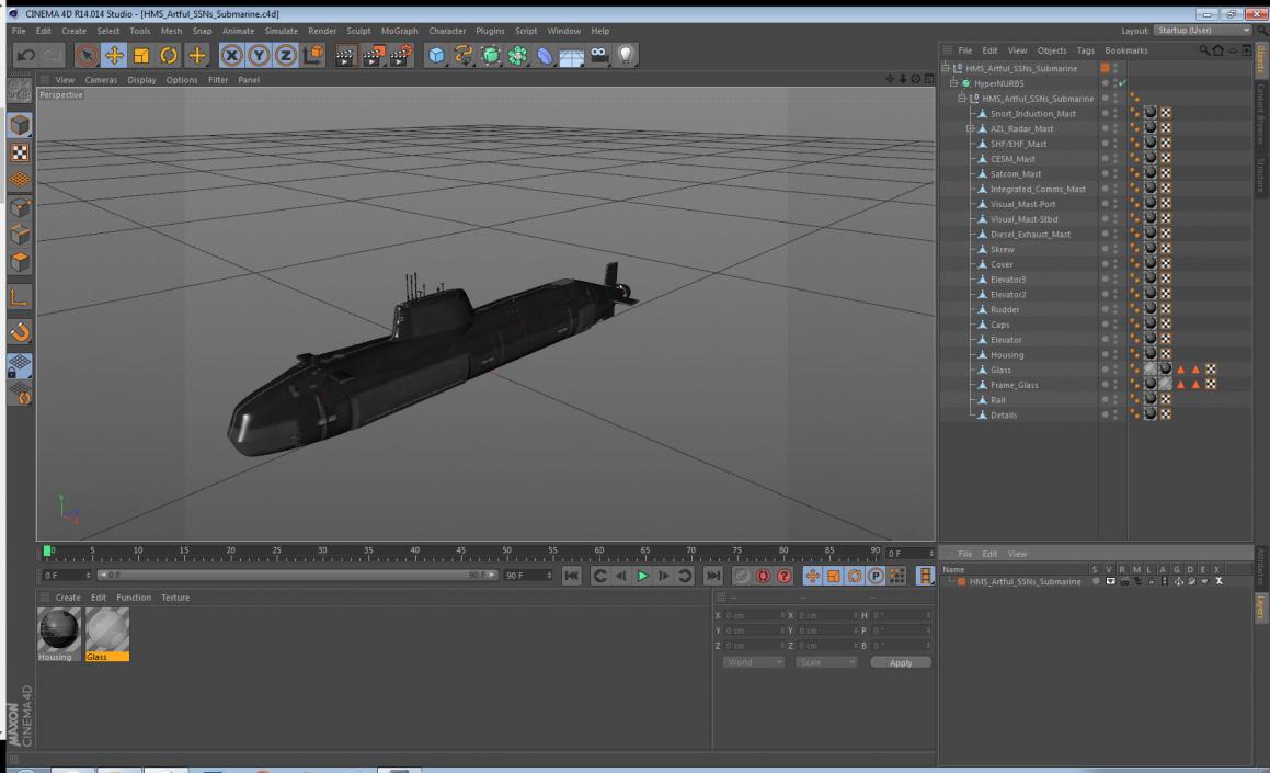 3D model HMS Artful SSNs Submarine