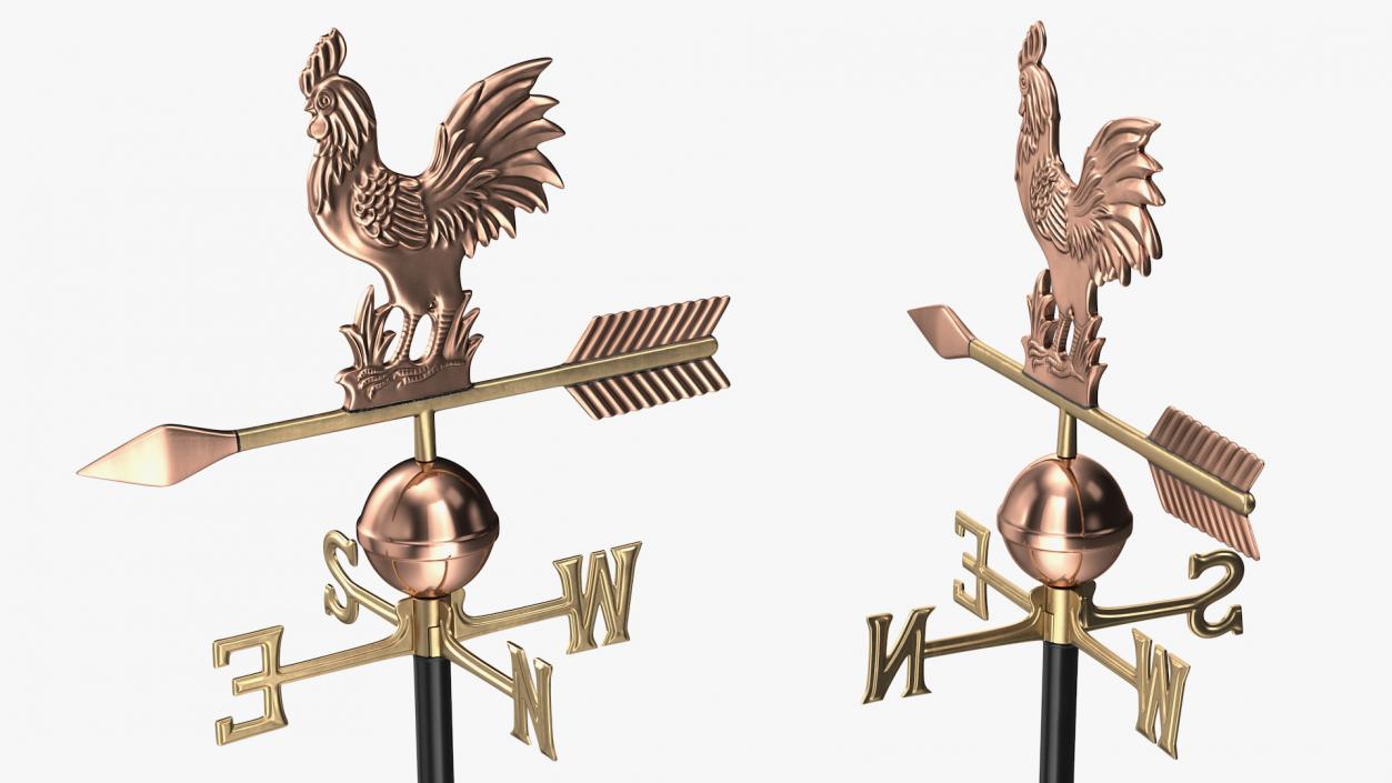 3D Copper Rooster Weathervane