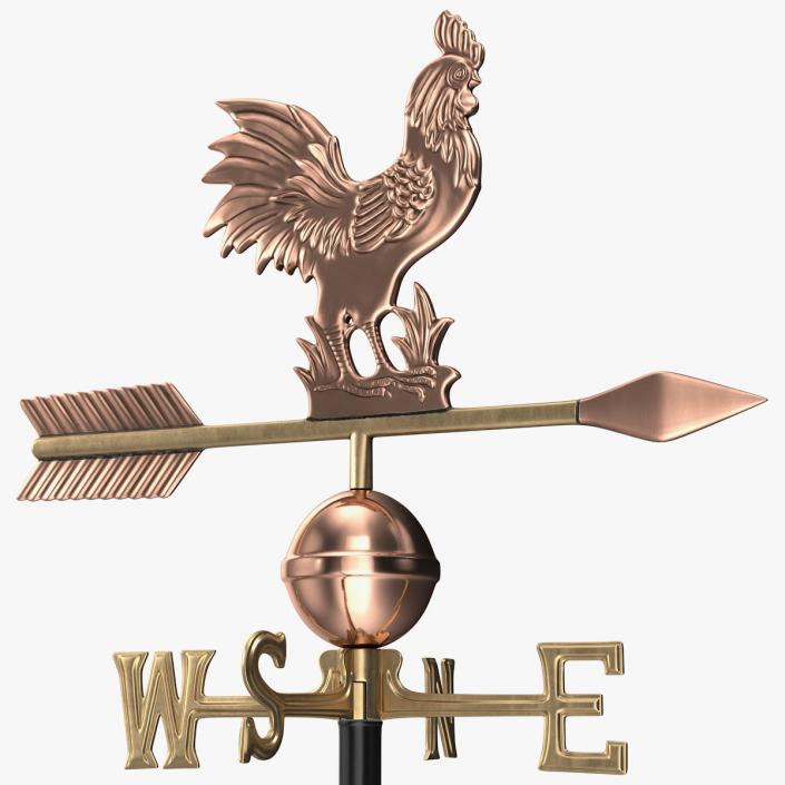 3D Copper Rooster Weathervane