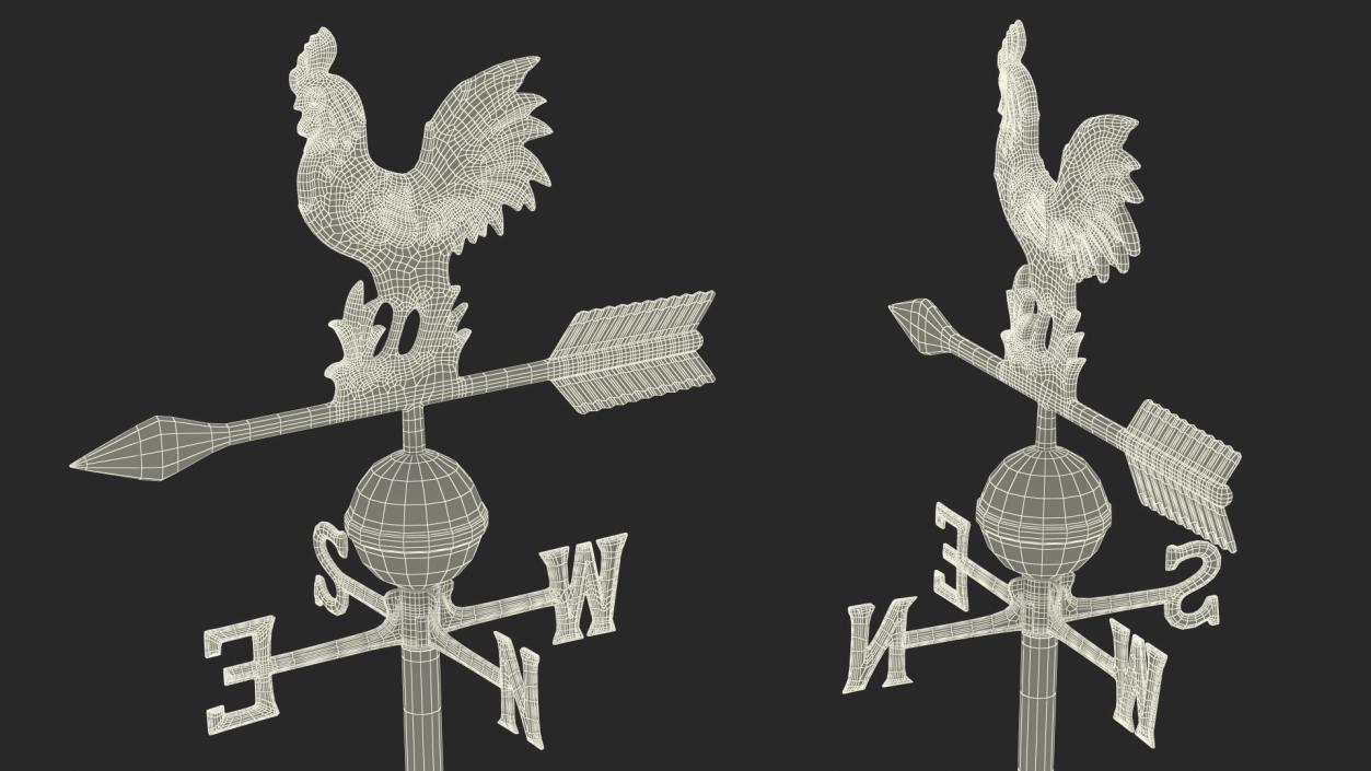 3D Copper Rooster Weathervane