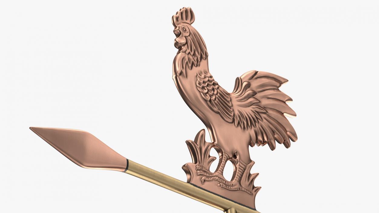 3D Copper Rooster Weathervane