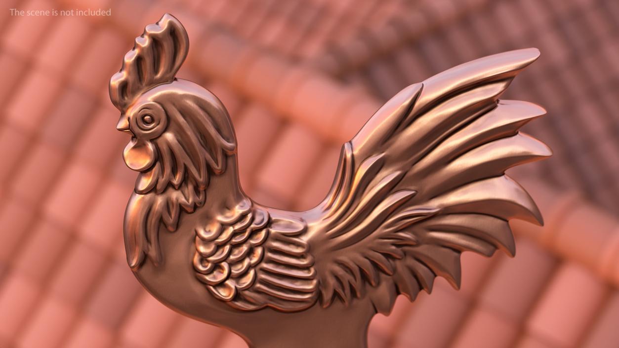 3D Copper Rooster Weathervane