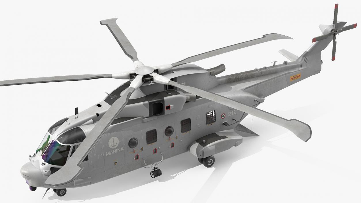 3D AgustaWestland AW101 Helicopter Italian Navy Rigged