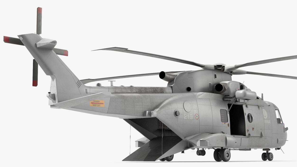 3D AgustaWestland AW101 Helicopter Italian Navy Rigged