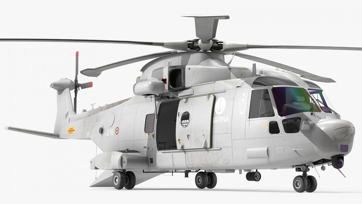 3D AgustaWestland AW101 Helicopter Italian Navy Rigged