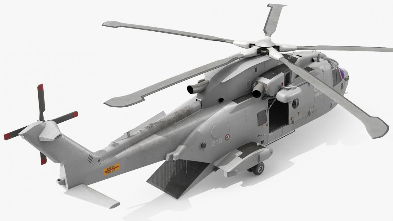 3D AgustaWestland AW101 Helicopter Italian Navy Rigged