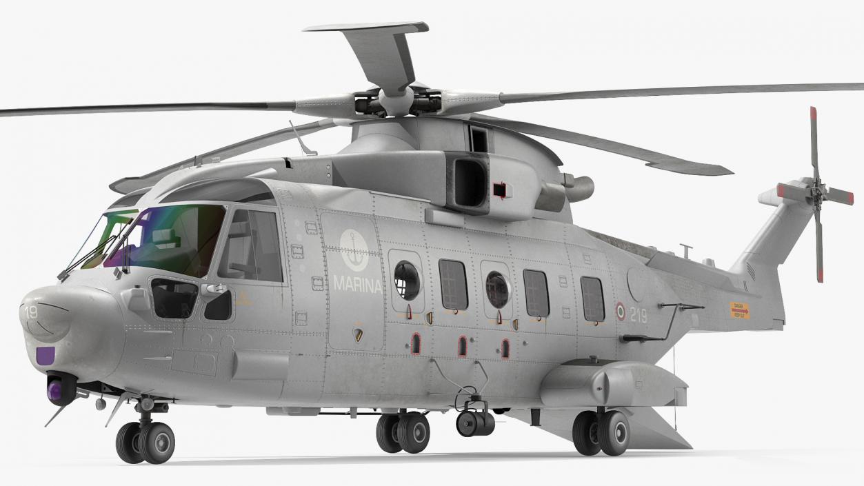 3D AgustaWestland AW101 Helicopter Italian Navy Rigged