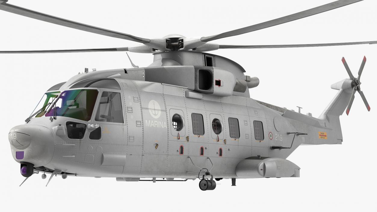 3D AgustaWestland AW101 Helicopter Italian Navy Rigged