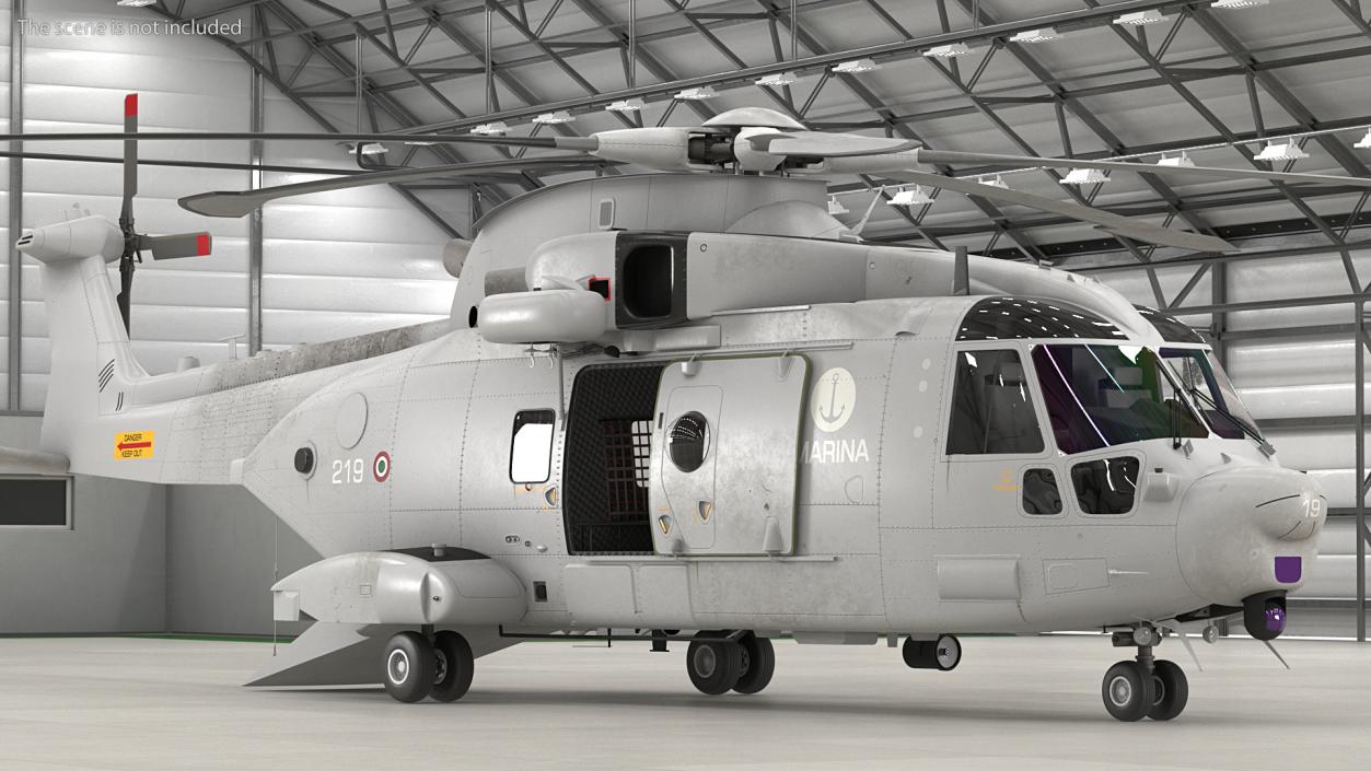 3D AgustaWestland AW101 Helicopter Italian Navy Rigged