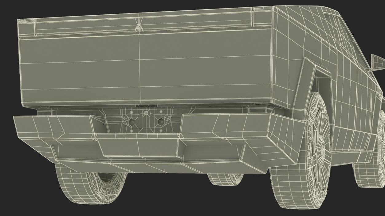 3D 2024 Tesla Cybertruck with Lights On