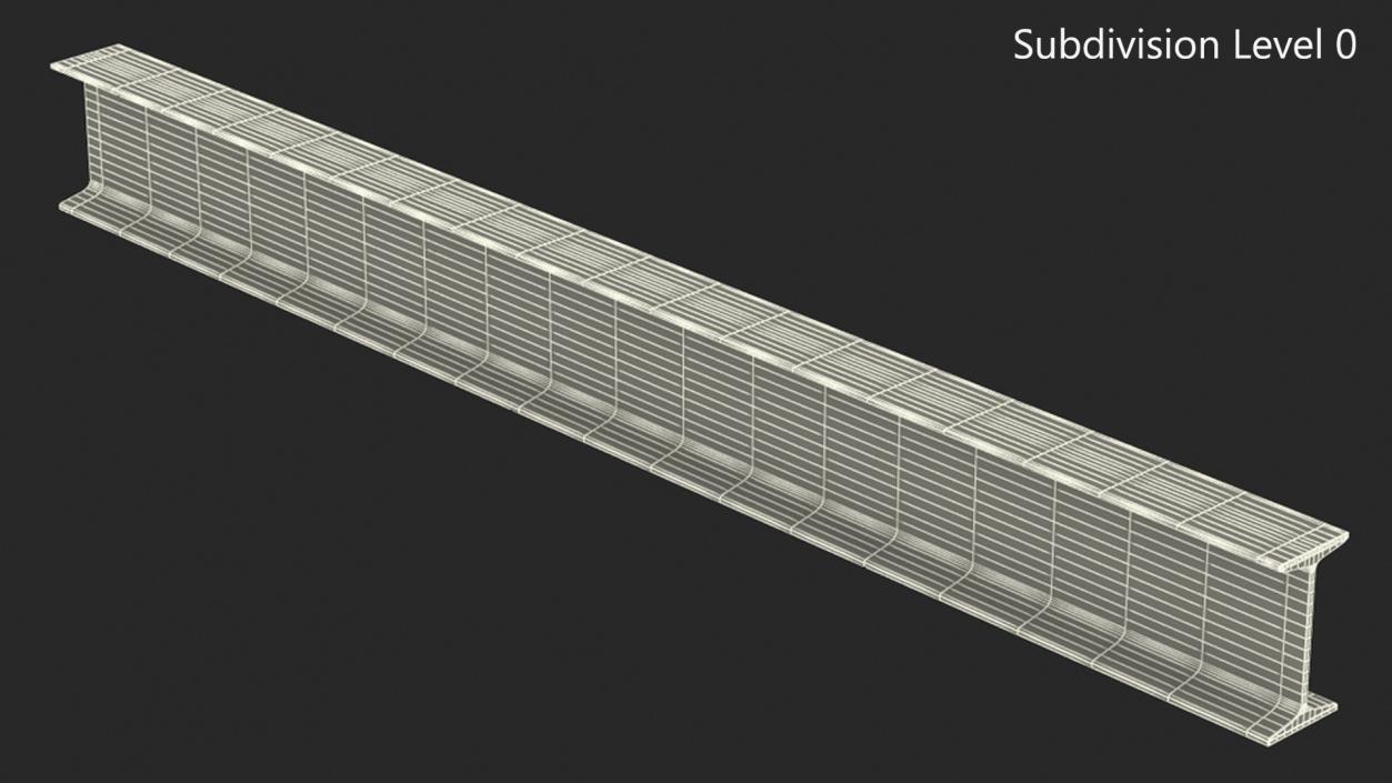 3D Rusty Steel I-Beam model