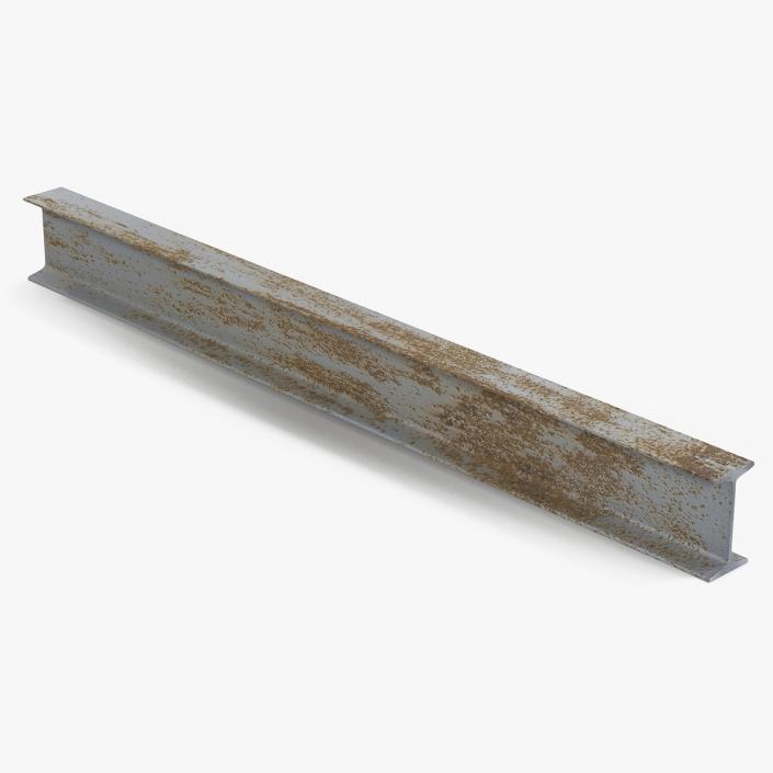 3D Rusty Steel I-Beam model