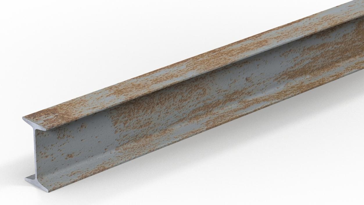 3D Rusty Steel I-Beam model