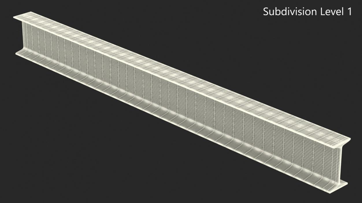 3D Rusty Steel I-Beam model