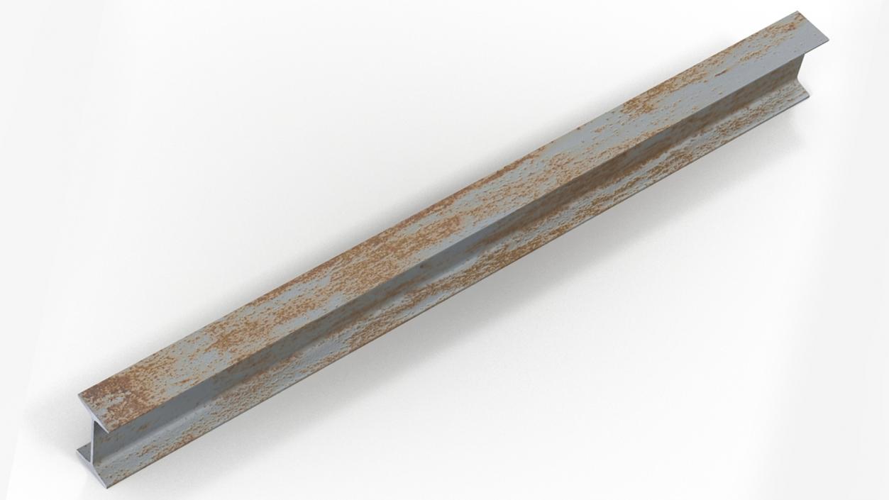 3D Rusty Steel I-Beam model