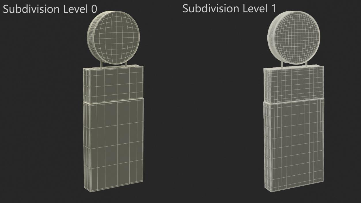 3D Round Starbucks Drive Thru Signage Light On model