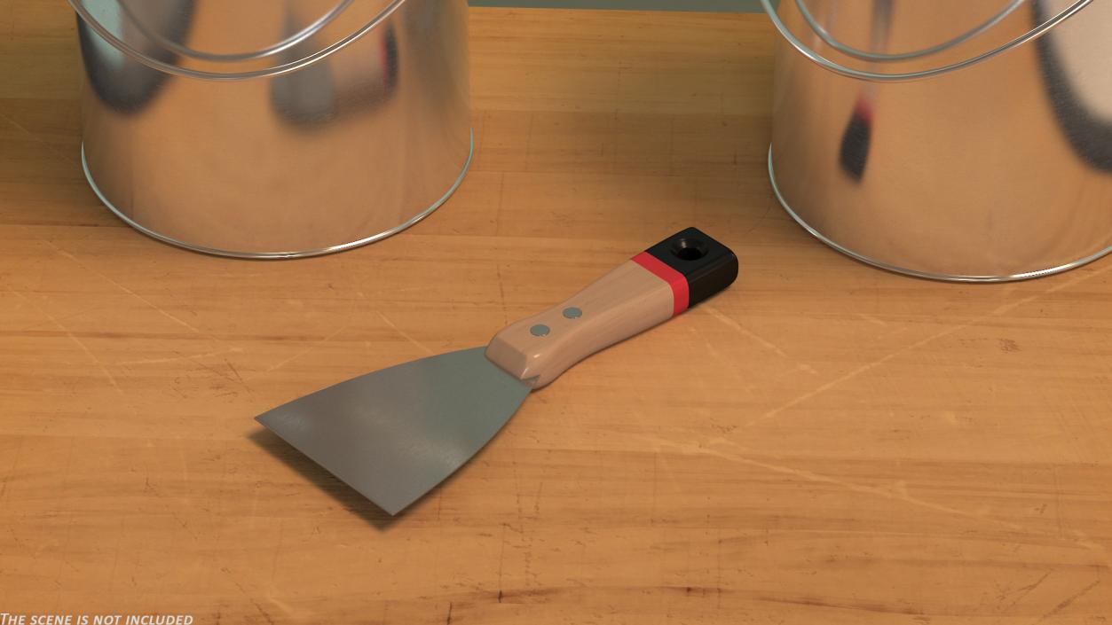 3D Scraper 3 Inch Wood Handle