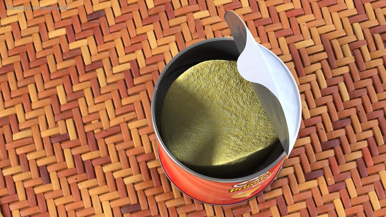 3D model Open Pringles Original Potato Chips Small Can