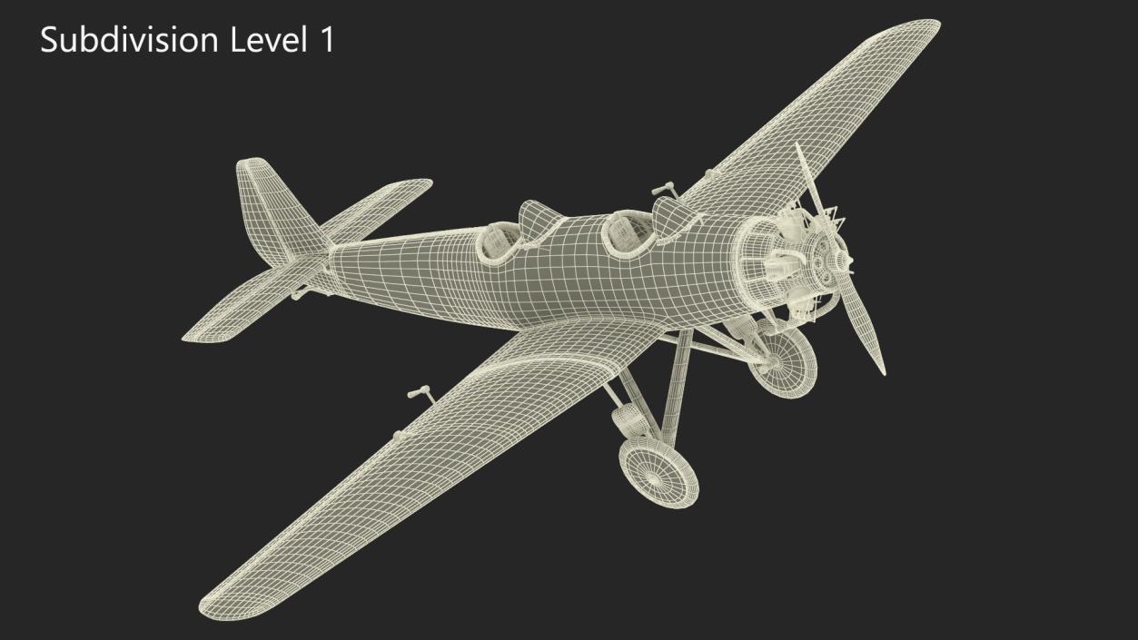 3D model Junkers A50 Junior Airplane Replica