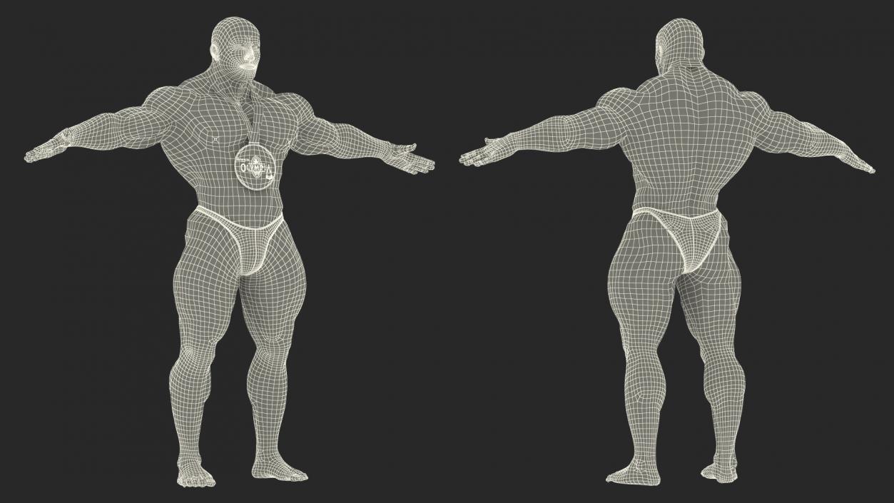 Champion Afro American Bodybuilder Man Rigged for Maya 3D model