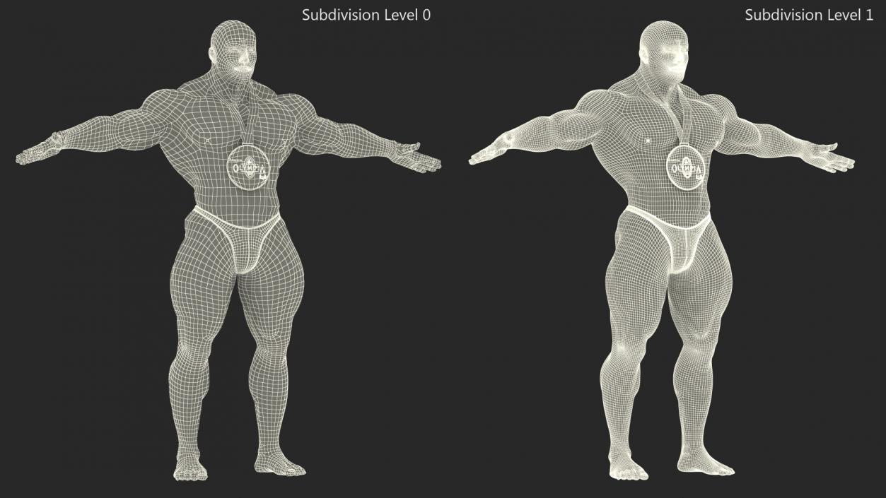 Champion Afro American Bodybuilder Man Rigged for Maya 3D model