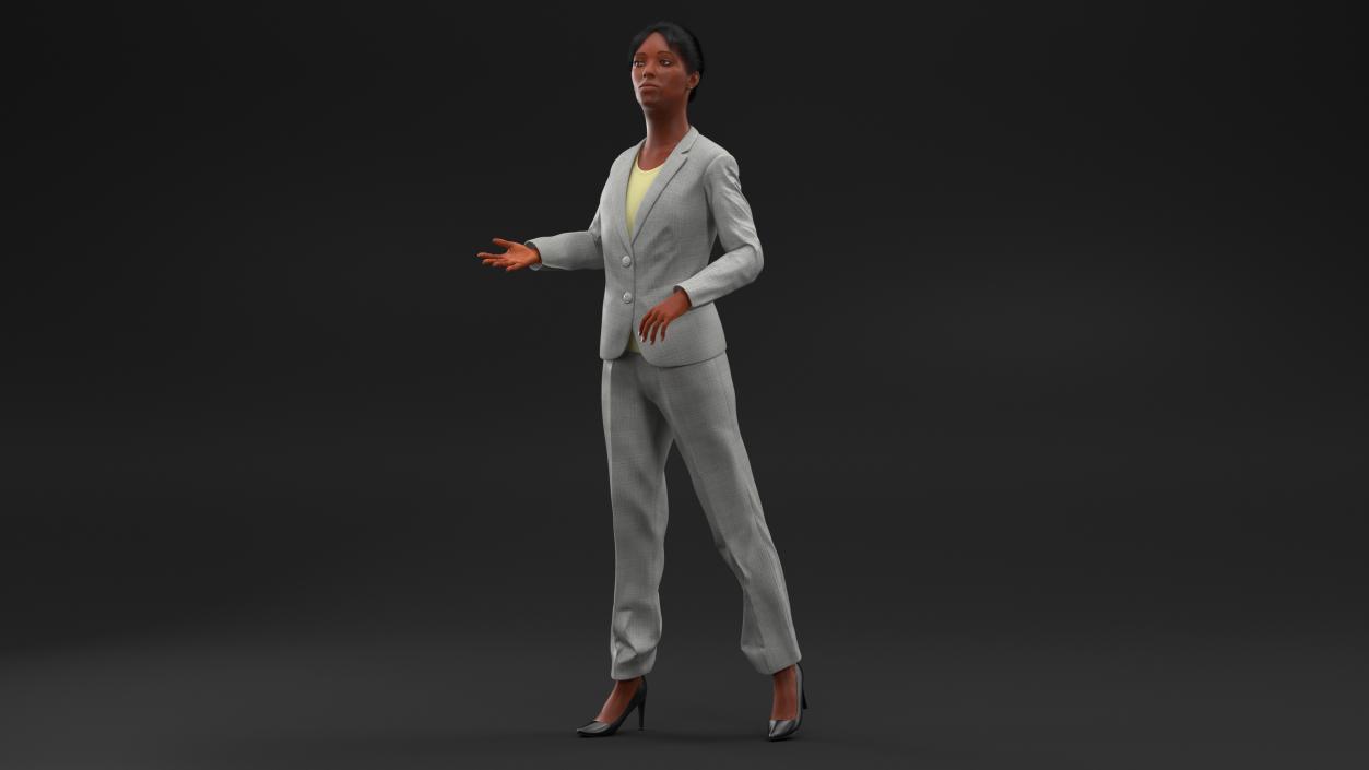 Black Business Woman Rigged 3D