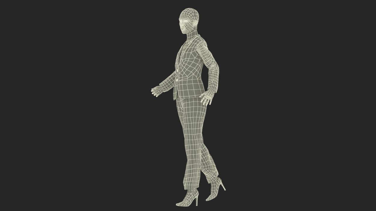 Black Business Woman Rigged 3D