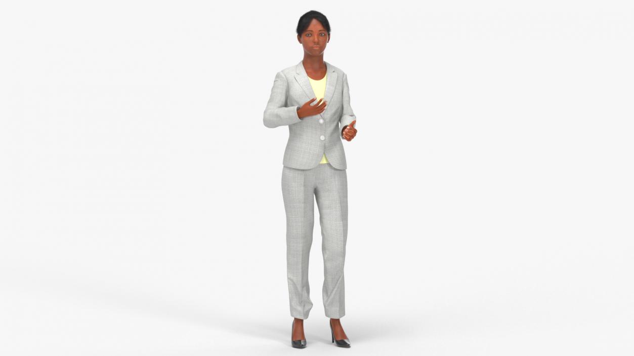 Black Business Woman Rigged 3D