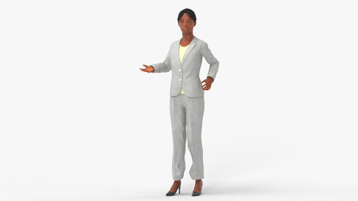 Black Business Woman Rigged 3D