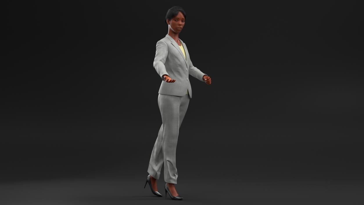 Black Business Woman Rigged 3D