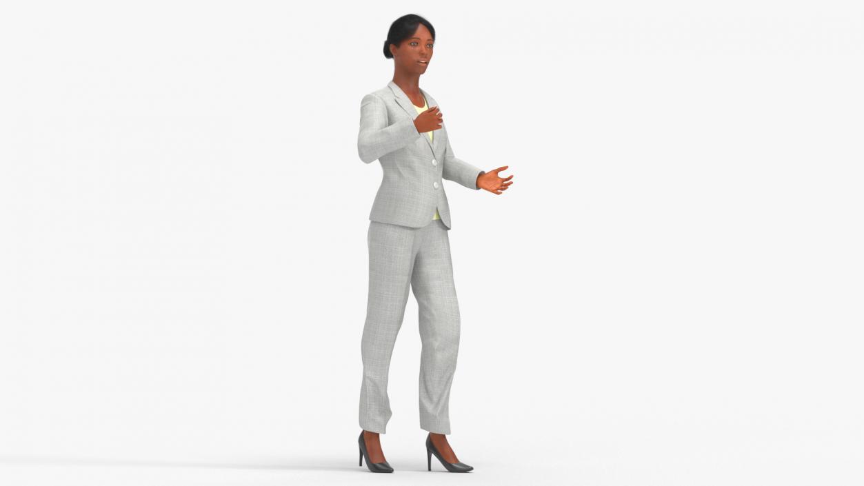 Black Business Woman Rigged 3D