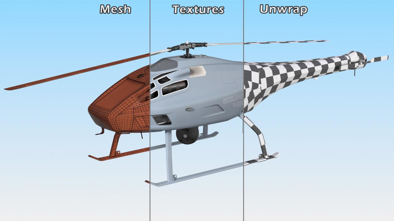 3D UMS Skeldar V200 UAV Helicopter