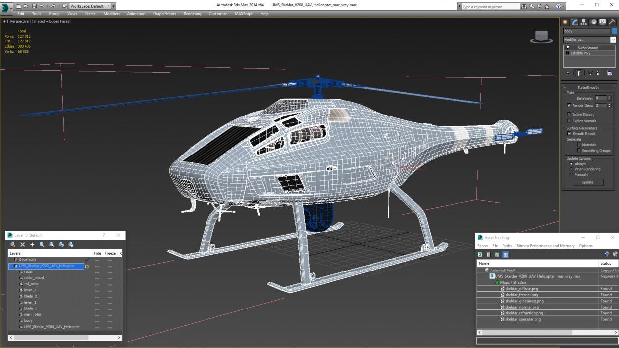 3D UMS Skeldar V200 UAV Helicopter