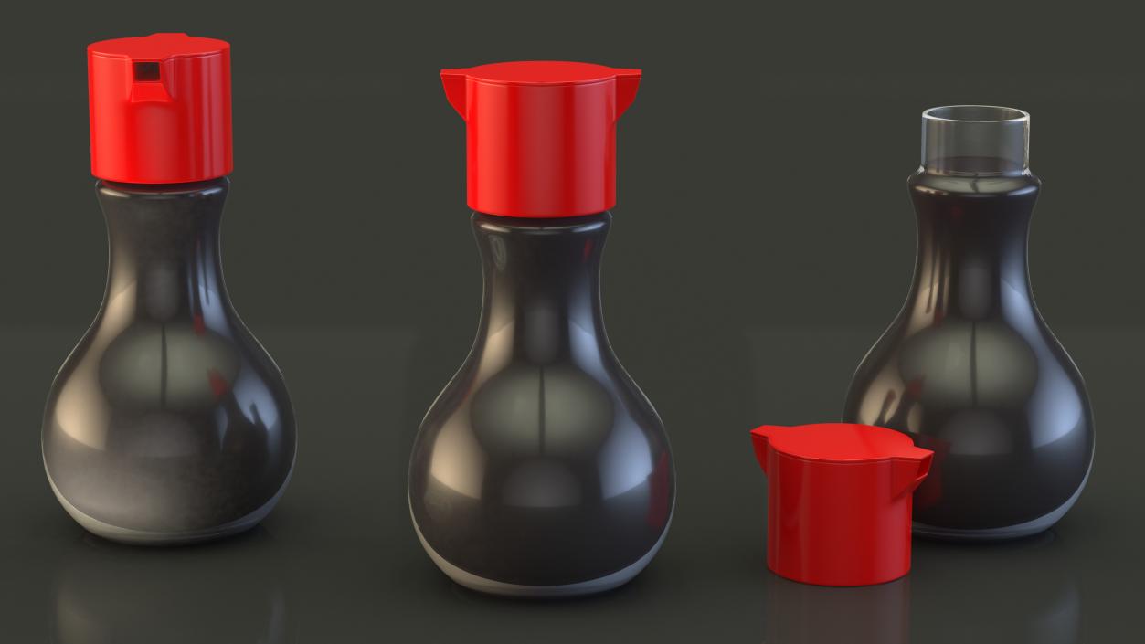 3D Soy Sauce Bottles Collection model