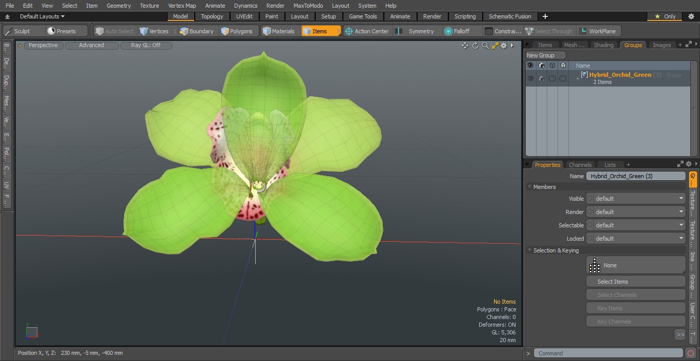 Hybrid Orchid Green 3D model