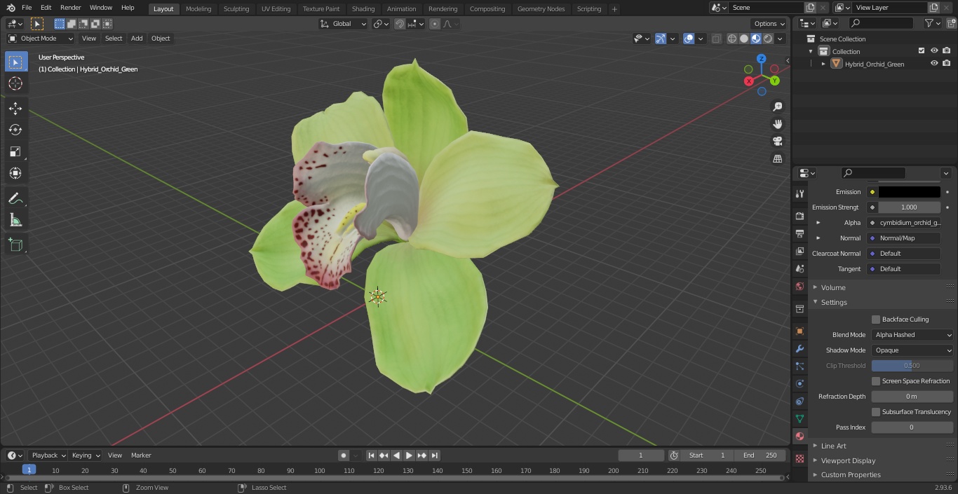 Hybrid Orchid Green 3D model