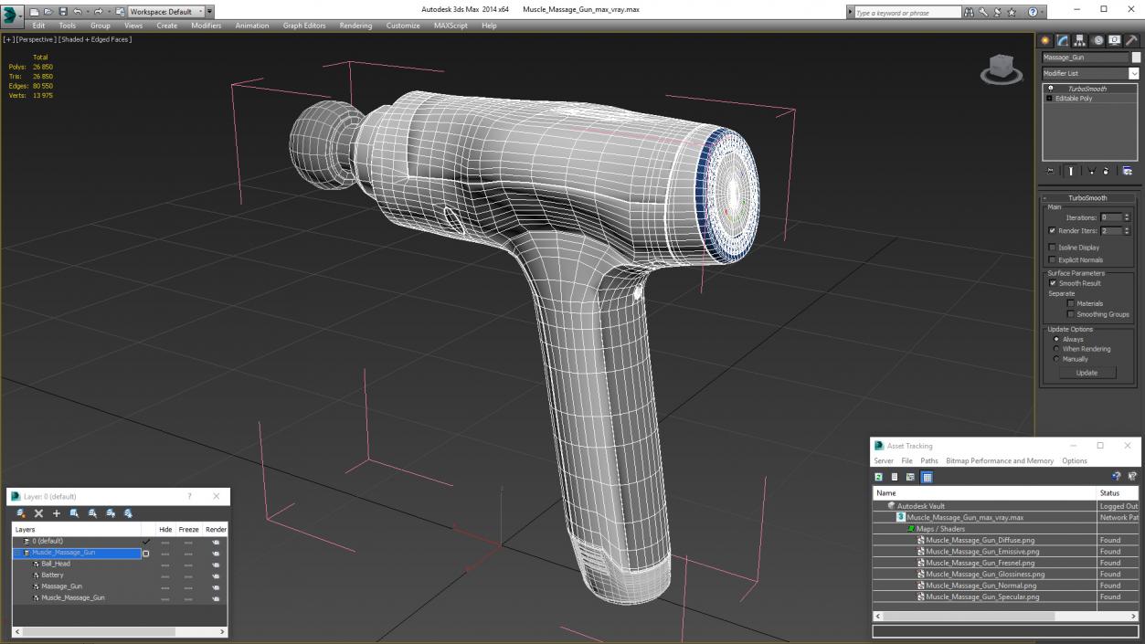 3D Muscle Massage Gun model