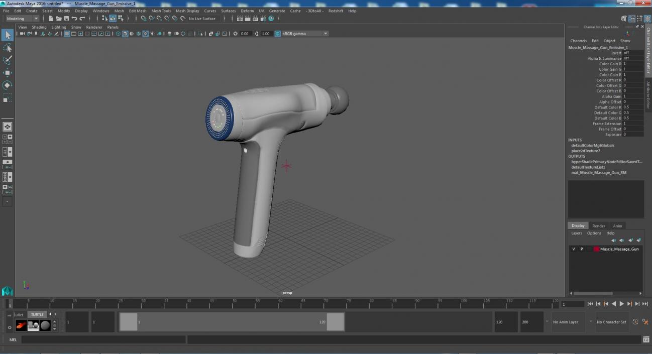 3D Muscle Massage Gun model