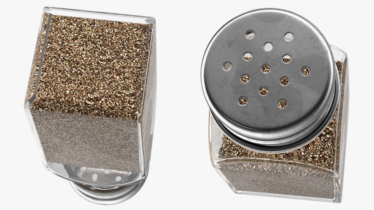 3D Square Glass Pepper Shaker